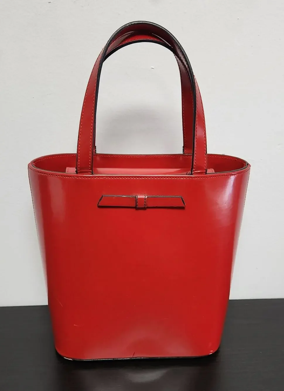 Red Bucket Purse with Bow